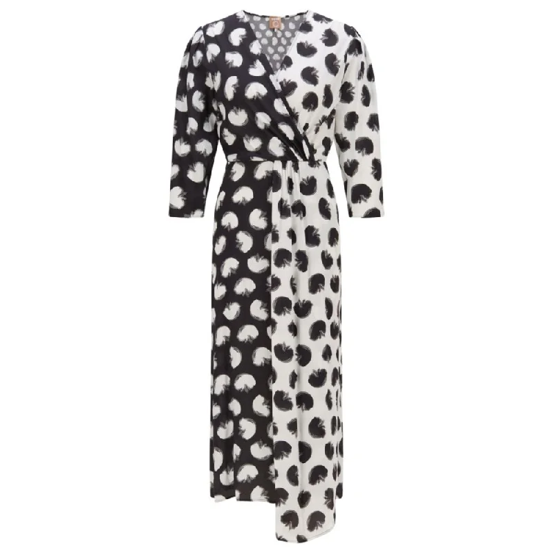 Coastal Beach - Inspired Style HUGO BOSS - Wrap Front Regular Fit Dress With Mixed Prints