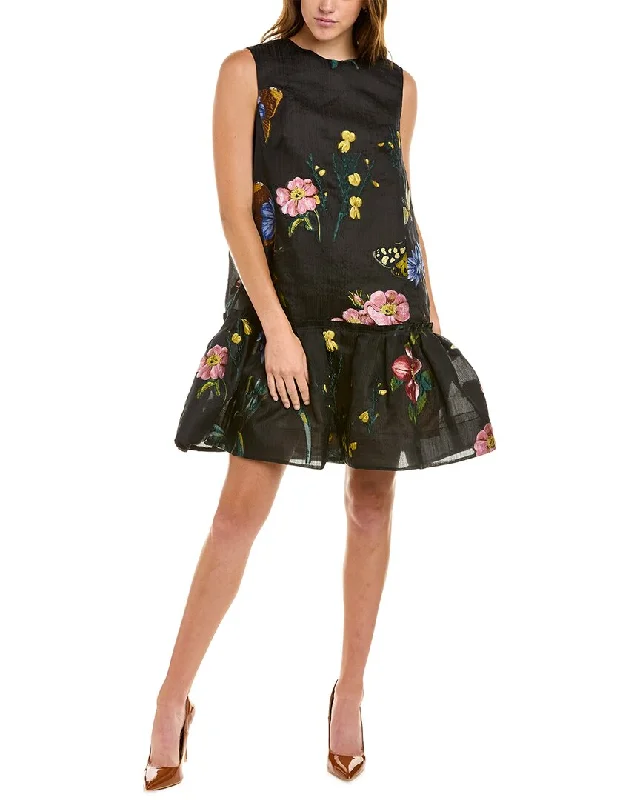 Festival Fashion Oscar de la Renta Silk-Blend Cocktail Dress