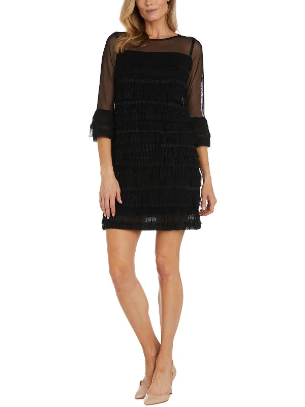 Versatile Wardrobe Essentials Petites Womens Tiered Mini Cocktail and Party Dress