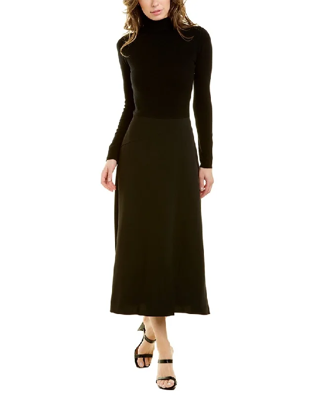 Relaxed Style Vince Mixed Media Wool & Cashmere-Blend Open-Back Dress