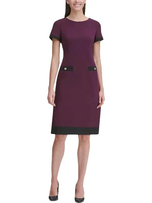 Inspired By You, Designed For You Womens Contrast Trim Mini Wear to Work Dress