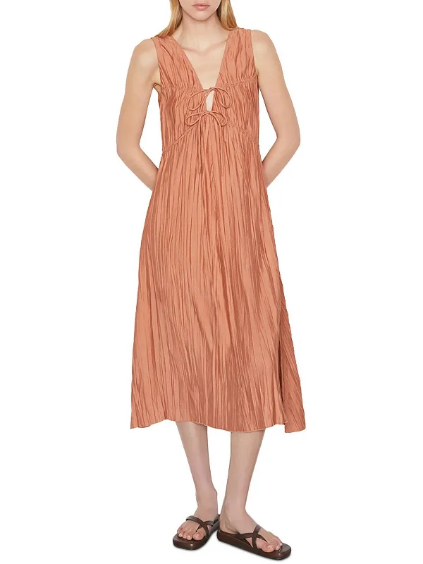 Limited Stock, Big Sale Womens Drawstring Crinkled Sundress